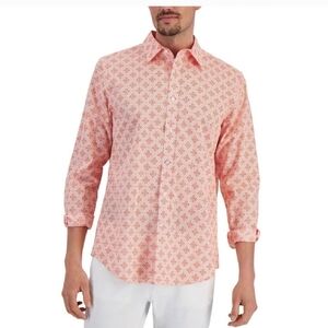 Club Room Coral and White Patterned Shirt